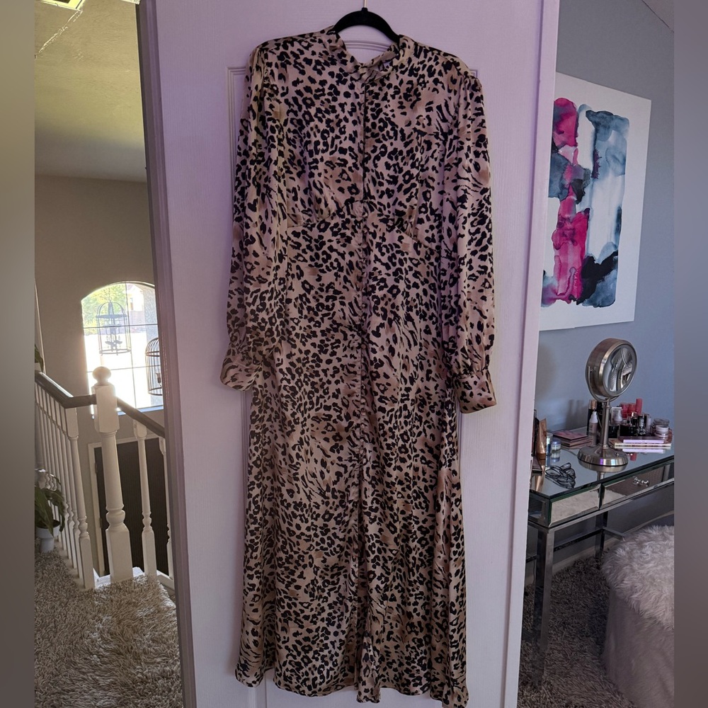 ASOS NNW Leopard Print Maxi Dress…Open Back …SZ 12